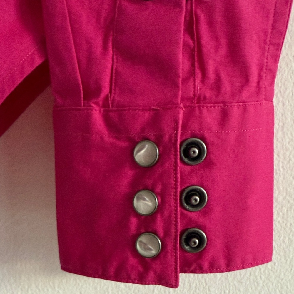 Ralph Lauren Women's Fuchsia Cotton Western Shirt, size 2 - Picture 6 of 7